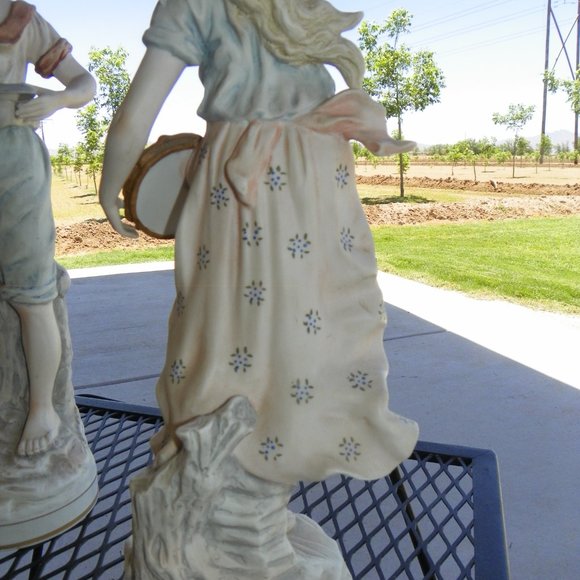 Tall Vintage Figurine Candrea Porcelain Set Man Women - Picture 13 of 16